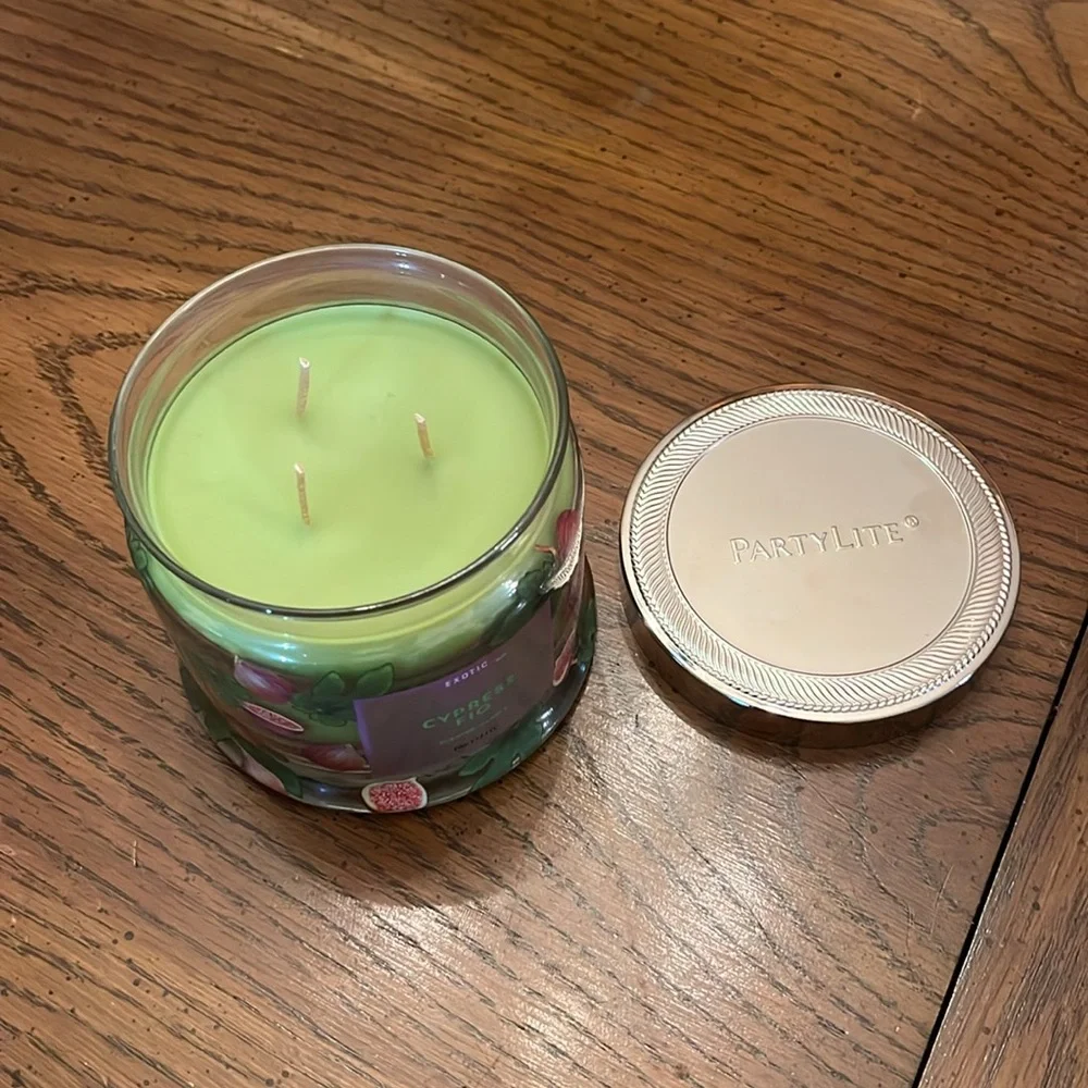 PartyLite Cypress Fig‎ candle, new in box